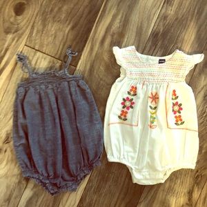 2 baby girl summer rompers